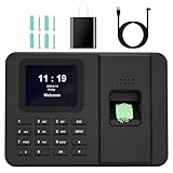 FRIJAXN Orologi per dipendenti Piccole imprese, Impronte digitali+PIN Times, Orologio in Clock Out Machine, Nessun canone mensile