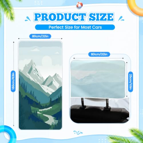 Image of Hahafelt 2 Pack Car Seat Towel Cover with Storage Bag, Snow Mountain Forest