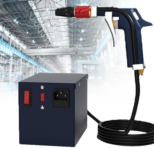 Pistola ad aria ionizzante per il controllo dellelettricità statica con generatore ad alta tensione e silenziatore. Efficace per la rimozione dellelettricità statica nei dispositivi elettronici.