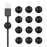 Cable Clips,Binds Cables,12 piece Cord Management for Wire Clips System,Desktop Cable Organizer for Multipurpose Cord Clips, Cable Tie Holder With Strong Self Adhesive-Black-From Bluegogo.