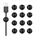 Cable Clips, Binds Cables, 12 piece Cord Management for Wire Clips System, Desktop Cable Organizer for Multipurpose Cord Clips, Cable Tie Holder With Strong Self Adhesive-Black-From Bluegogo