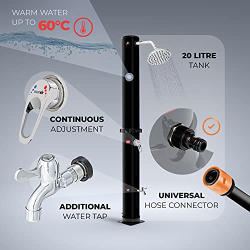 tillvex zonnedouche 20 liter inclusief Beschermhoes | Tuindouche voor de tuin warm water | Zwembad-douche camping… - Image 3