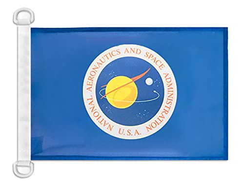 AZ FLAG - Bootsflagge NASA der Vereinigten Staaten - 45x30 cm - Aussenverwendung - National Aeronautics and Space Administration Bootsfahne aus Gestricktem Polyester mit Plastikringen