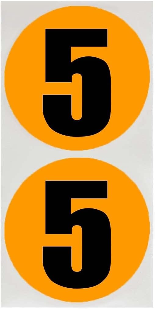 ChromaLabel 3 Inch Round Label Removable Color Code Dot Stickers, Numbered Inventory Labels, 100 Labels per Pack, Assorted Fluorescent Numbers