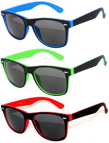 Image of OWL 3 Pack Men Women Retro Vintage Two Tone Frame Smoke Lens Sunglasses UVB UVA protection