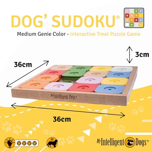 My Intelligent Dogs Interaktives Hundespielzeug Intelligenz, Hundepuzzle - Intelligenzspielzeug für Hunde Mentalen Auslastung - Interaktives Spielzeug Hund, Denkspiele für Hunde Sudoku Genie Color
