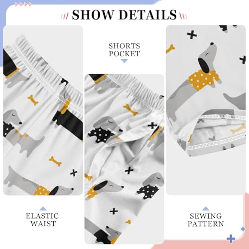 Boys' Pants Cute Long Dogs Dachshunds Long Bottoms Jogger Pants Elastic Waist Trousers with Pockets S-XL4