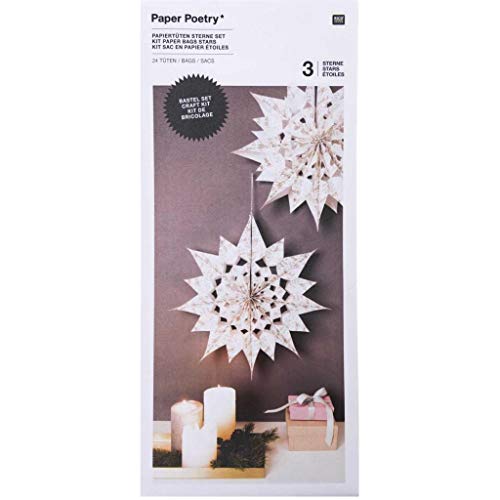  PAPIERTÜTEN STERNE SET, WEISS