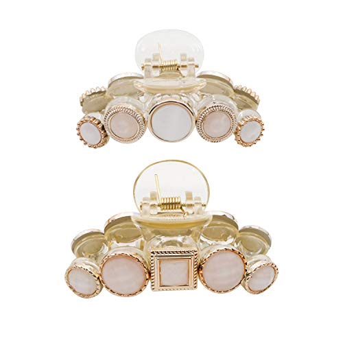 TODEROY Hair Claw Clips for Women and Girls Large Pearl Hair Barrette Clamps for Thick Hair (Small)