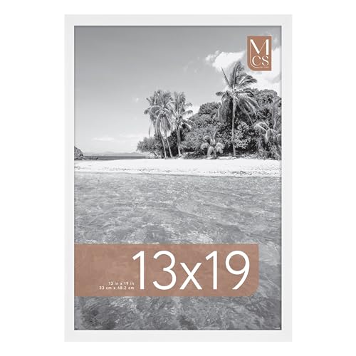 Image of MCS Foundation 13x19 Poster Frame Traditional White, Vertical & Horizontal Wall Hanging Large Picture Frame for Photos, Posters & Art Prints (1-Pack)