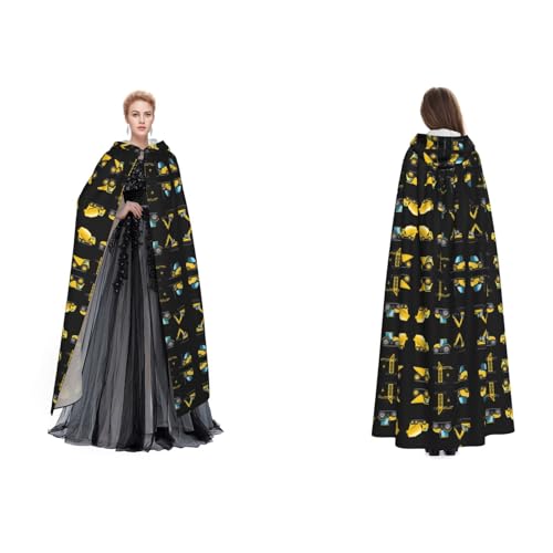 Apbdffjnf Cape à capuche mystérieuse pour adulte (camion de machinerie lourde) pour Halloween, fête, Noël, cosplay