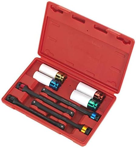 Sealey Ak2243 Torque Stick and Aluminium Wheel Impact Socket Set 8Pc 1/2Sq Drive, White, 1/2" - Image 3