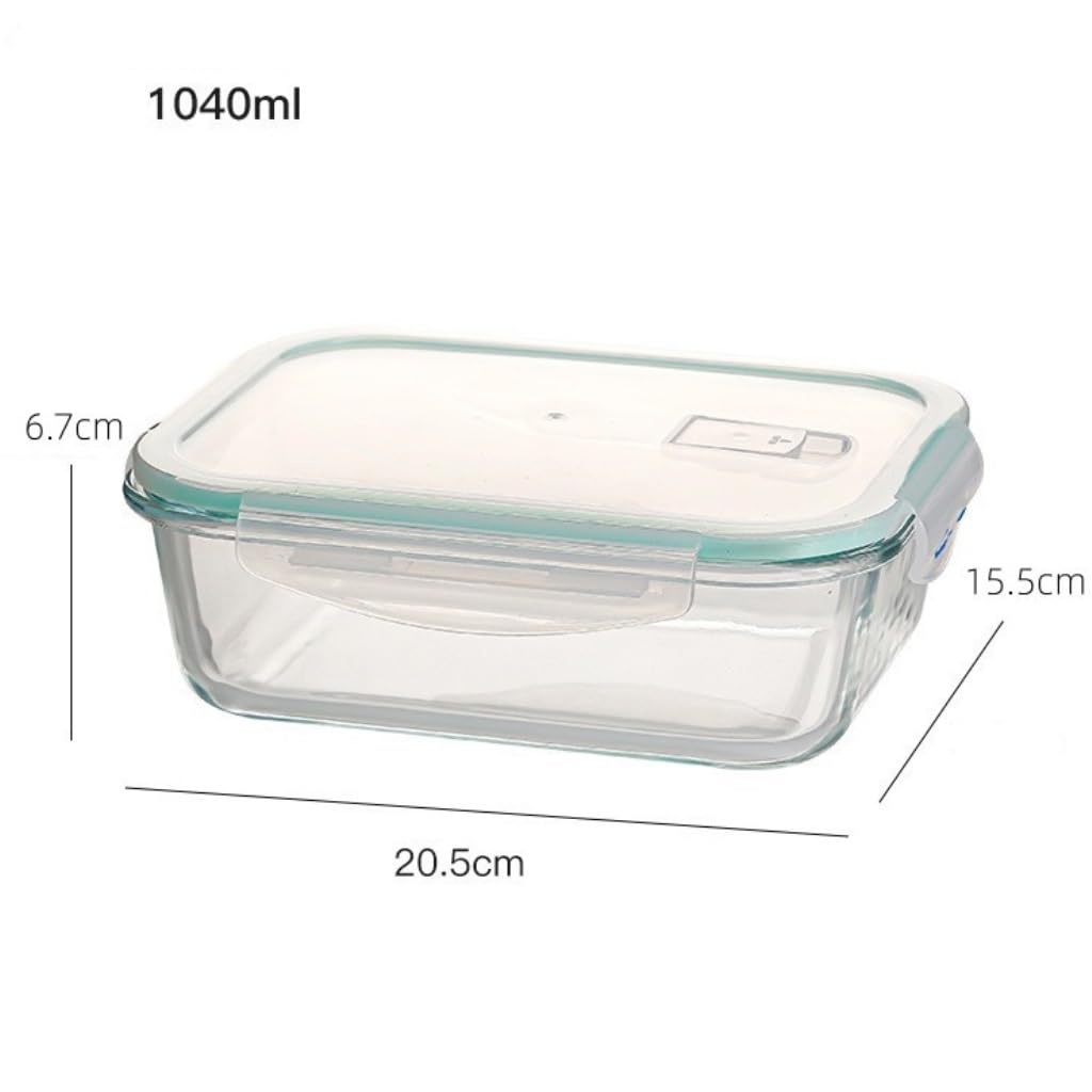 Recipientes para Alimentos Caja de vidrio for microondas resistente al calor, caja for verduras de vidrio transparente, caja for guardar refrigeradores sellada, tazón de vidrio para Refrigerador Fruta