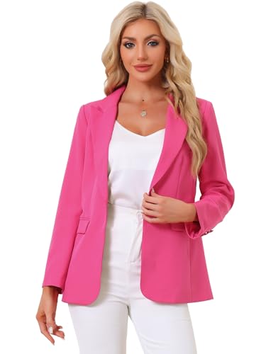 Allegra K Business Blazer for Women's One Button Open Front Work Office Suit Blazers