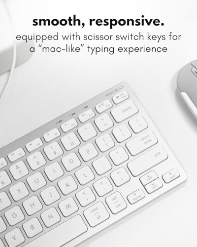 Image of Macally USB C Wired Keyboard for Mac (USB C + USB A) - Compatible Keyboard for MacBook Pro /Air, iMac & MacMini - Compact Mac Keyboard