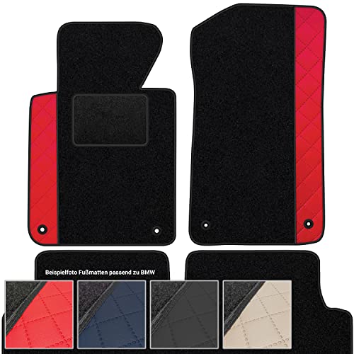 moto-MOLTICO Fußmatten Auto Velours Autoteppiche Schwarz Automatten Set 4-teilig - Auffälliges...