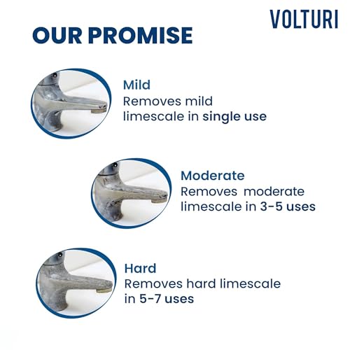 Image of VOLTURI Tap Cleaner & Limescale Remover, India's 1st Foaming Formulation for Reduced Scrubbing Effort, Non-Toxic, All Purpose Cleaner Suitable for Bathroom, Tap, Shower, Tiles, Mirror (500 ML, Pack 1)