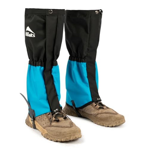 Waterproof Leg Gaiters for Men and Women Adjustable Snow Boot Gaiters for Hiking in Hunting Sand and Mud Mountain Climbing or Snowshoeing (Blue M)