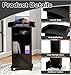 Podium Stand Portable,Mobile Wood Pulpit Podium Hostess Stand Reception Desk with Adjustable Shelf and Lockable Wheels for Churches Conference School