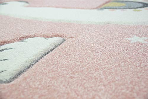 CARPETIA Tapijt kinderkamer meisjes kindertapijt Lama eenhoorn roze maat 160x230 cm - Afbeelding 5