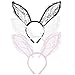 SOLUSTRE Womens Headbands Lace Rabbit Ear Headband 3Pcs Foldable Bunny Ear Hairband Party Exquisite Bunny Ear Hair Hoops for Girl Woman Cosplay Halloween Easter Party Black Decor