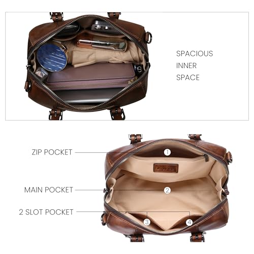 Iswee Genuine Leather Purses for Women Designer Hobo Crossbody Bag Satchel Handbags Top Handle Purses for Travel4