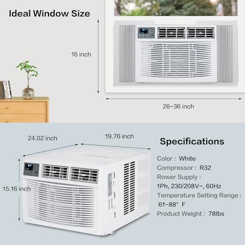 Rovsun RS- WINDOW AC HEAT-12K 12000 Btu Air Conditioner Window Unit With Heat, 4-In-1 Window Ac Unit Cooler, Heater thumb #5