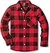 Produktbild CQR Unisex Kinder Flanellhemd für Jungen und Mädchen, kariert, langärmelig, aus Baumwolle, weich gebürstet, legere Knopfleiste, Lof003 1pack - Classic Red, 7-8 Jahre