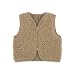 emma & noah Merino Teddy Weste für Kinder, weiche Wollweste aus 100% Merino Wolle, atmungsaktiv & wärmend, mitwachsend (DE/NL/SE/PL, Numerisch, 50, 56, Essential Taupe)