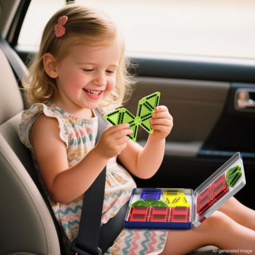 Image of Mini Magnetic Tiles Travel Set 60 Mins Quiet Play 30s Cleanup