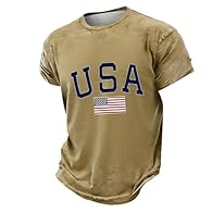 With a classic and patriotic print design for a stylish leisure look. Made from soft and breathable material for all-day comfort and freedom of movement The loose fit and the short sleeves offer optimal comfort for everyday activities and summer trip...