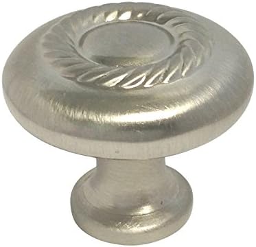 15 Pack Satin Nickel or Brushed Nickel 1-1/4" (32mm) Diameter Kitchen Cabinet Hardware Rope Round Knobs 117-32