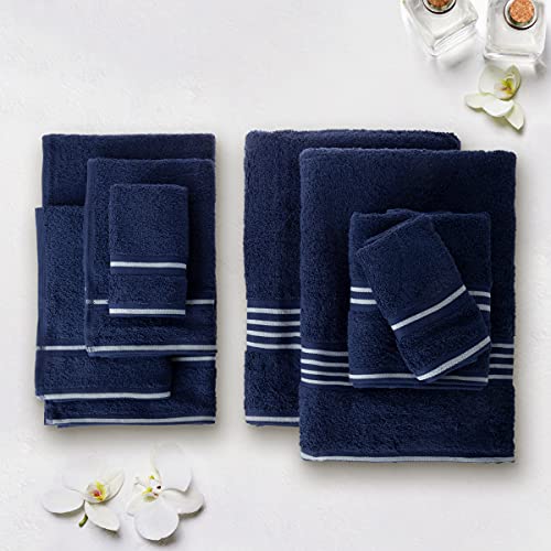 Bedford Home Rio 8 Piece Cotton Towel Set - Navy #TOP2