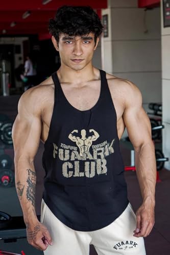Image of FUAARK Men's Super Combed Cotton Tank Tops Gym Bodybuilding Vest Fitness Workout Sleeveless Stringers