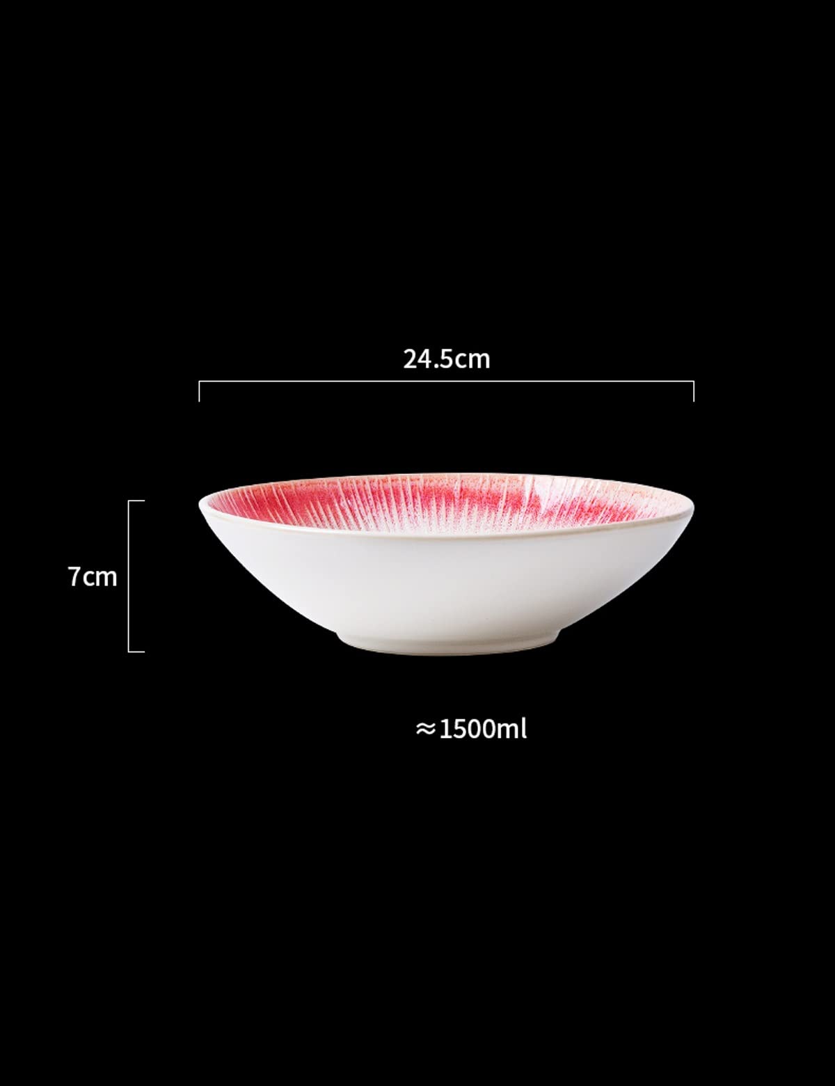 Misa emaliowana Misa ceramiczna w kolorze emalii Różowa miska ceramiczna, 9,5-calowy talerz do zupy sałatkowej, makaron ramen z możliwością układania w stosy porcelanowe miski do serwowania owoców mis