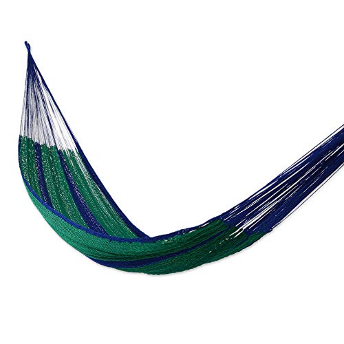 Novica Purple Green Teal Hand Woven Nylon Mayan 2 Person Xl Rope Hammock, Royal Pheasant' (Double) #TOP15