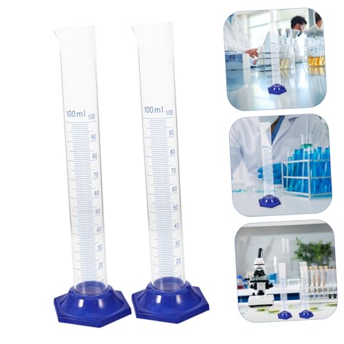 Probetas graduadas de vidrio con base redonda para laboratorio químico set de 4 piezas 7