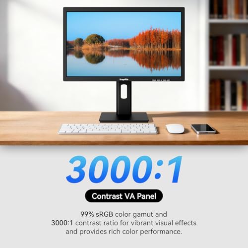 Image of 24 Inch Touchscreen Monitor VA Panel FHD 1920x1080P, 3000:1 Contrast, 99% sRGB, Height /Pivot /Swivel /Tilt Adjustable PC Touch Screen Computer Display 75Hz, HDMI, VGA, Type-B, Built-in Speakers, VESA