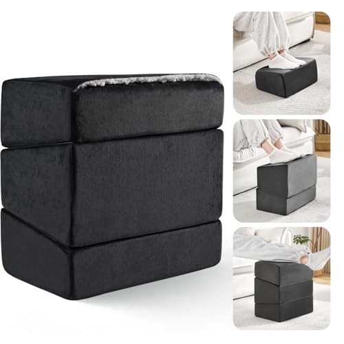 Fußstütze für unter den Schreibtisch im Büro, höhenverstellbare Fußbank für Bürostuhl & Gaming-Stuhl, ergonomische Fußkissen-Schreibtischfußhocker mit waschbarer Hülle für Zuhause, Fußstützenkissen