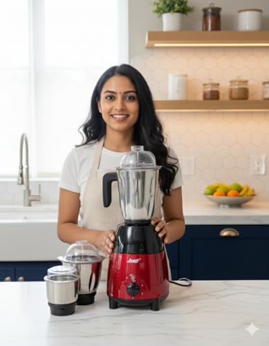 Image of Jyoti Mixer Grinder Mark1 1HP Heavy Duty Power Full Moter With Pure Stainless Steel 3pc Jar And Metallic Attractive Body