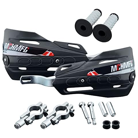 Fewfuss Dirt Bike Hand Guards with Grips - Universal Motorcycle Handguards for Pit Bikes ATV Motocross Enduro Black Cover