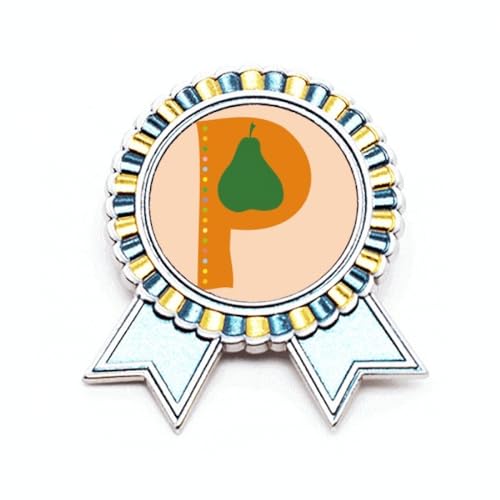 Médaille Alphabet P Poire : broche motif fruit pour accessoiriser le quotidien