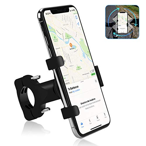 Osaloe Soporte Movil Bicicleta para Teléfonos Móviles de 4.5-6.8 Pulgadas, 360u00b0 Rotación Soporte Manillar para iPhone X XR 11 Pro SE 2 Samsung S8 S9 S10 S20 Huawei Smartphones (Negro)