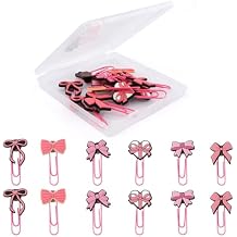 Cute Bow Paper Clips for Book Lovers Bookish Gifts for Book Lovers 18 PCS Fancy Paper Clips Office Supplies Cute Journaling Supplies for Women Bookmarks for Book Lovers Study Stuff