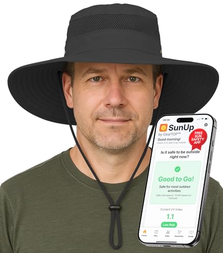 GearTOP Safari Hat for Men Sun Hats for Women UV Protection UPF 50+ Fishing, Gardening, Hiking Hat (22-23 1/2")