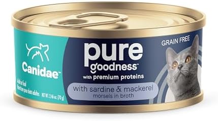 Canidae Pure Adore Premium Wet Cat Food, Sardine & Mackerel in Broth, 2.46 oz. (Case of 24), Grain Free