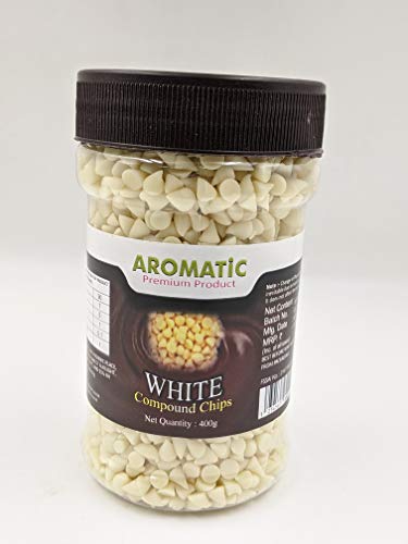 Image of Aromatic Chocolate White Compound Chips for Cake Decoration and Garnishing-400gm