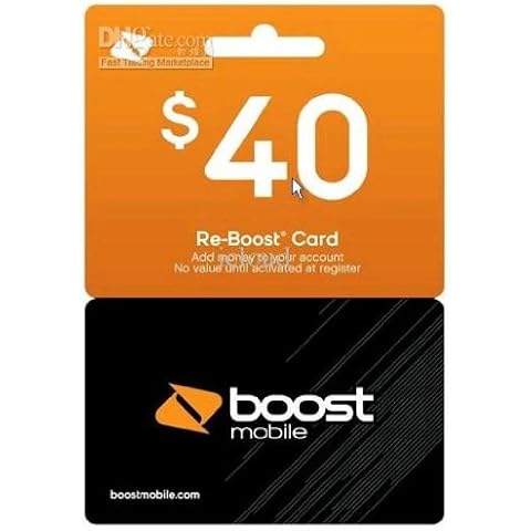 Boost Mobile $40 Reboost Refill Card Cover