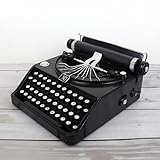 Antique Typewriter Model, Practical Stress Reliever Retro Vintage Portable Manual Props Model, Decoration Ornaments for Home, Thoughtful Gifts, Black