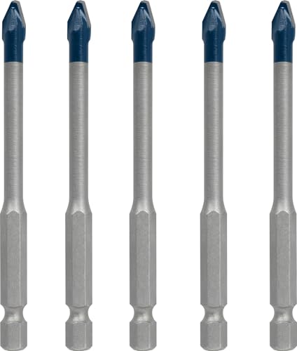Bosch 5X Expert HEX-9 HardCeramic Drill Bit Set (for Hard Ceramic Tiles, Soft Ceramic Tiles, Ø 6,0, 6,0, 6,0, 6,0, 6,0 mm, Professional Accessory Impact Drill/Driver, Drill Drivers)